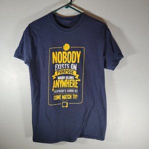 Rick And Morty Mens T Shirt Navy Short Sleeve Size Small